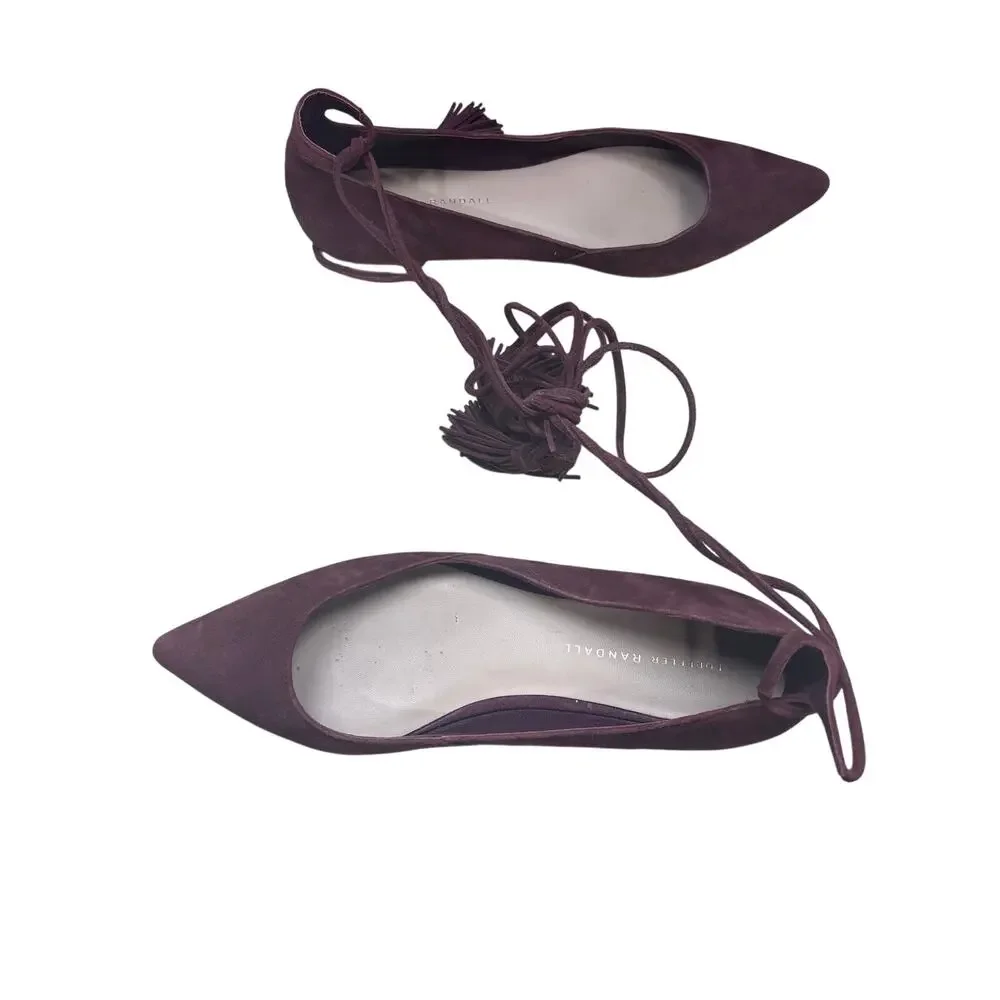 Loeffler Randall Penelope Suede Flats - Burgundy